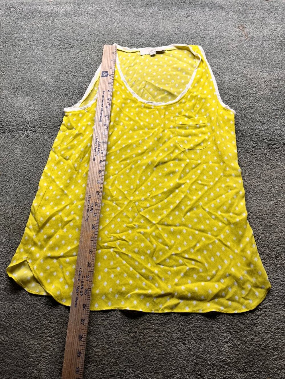 Ann Taylor Loft Blouse Womens XS Chiffon Yellow Gold Polkadot sleeveless